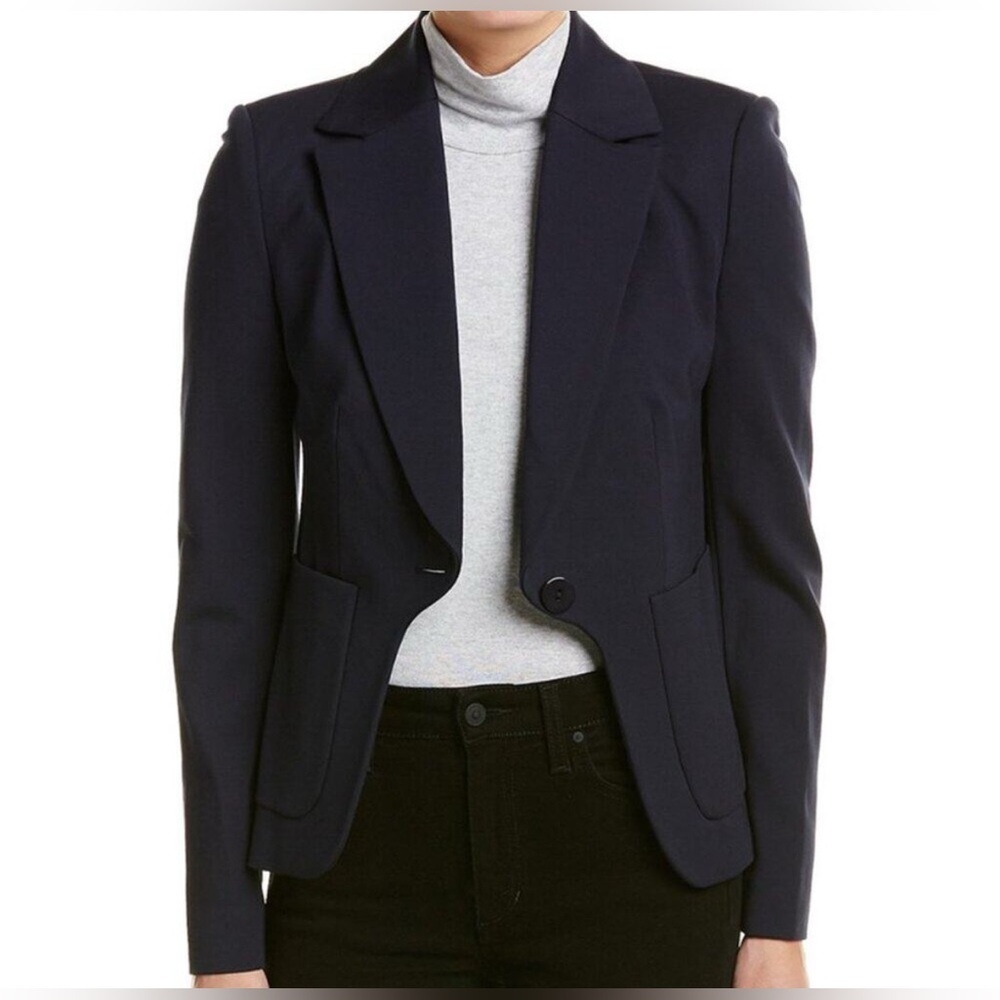 Diane von Furstenberg Black One-Button Tailored Blazer - Size 6